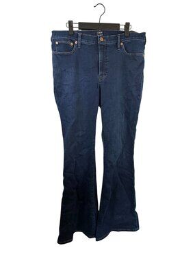 J.Crew Womens Full-Length Flare Jeans Size 30 Dark Wash Cotton Blend